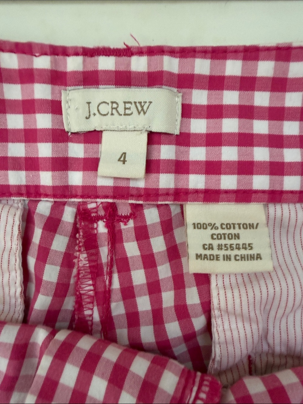 J. Crew Pink Gingham Women’s Shorts - Size 4 - Picture 3 of 6